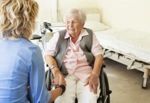 Work from home and make money with flexible hours. The pictures show caretakers, caregivers, and an elderly woman.