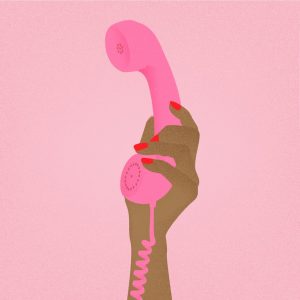There was a pink telephone there that was speaking on the Hotline Sex and Fetish Kink.
