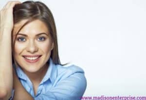 A chic woman working from home doing adult-related duties looks absolutely stunning.