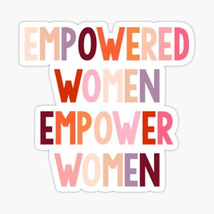 The letter A and image are both of empowered women.